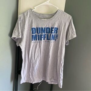 The Office Dunder Mifflin Gray and Blue Short Sleeve Tee